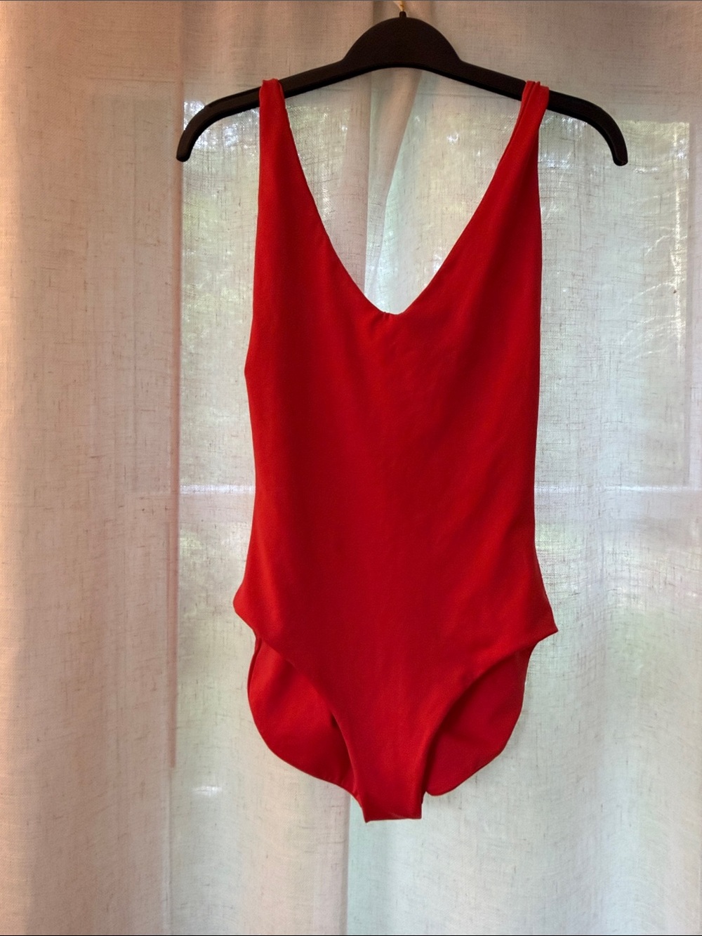 Sleek Red One-Piece Swim Suit for Women
